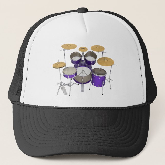 Gorra De Camionero Batería púrpura: (Anverso)
