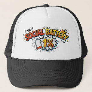 Gorra De Camionero Batería Social 1% Cómic de Introvertido Divertido
