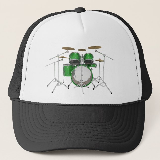 Gorra De Camionero Batería verde: (Anverso)