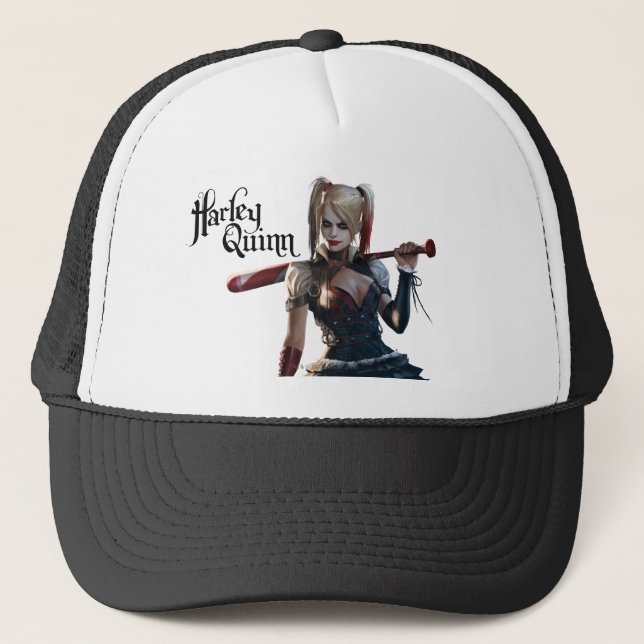Gorra De Camionero Batman Arkham Knight | Harley Quinn con murciélago (Anverso)