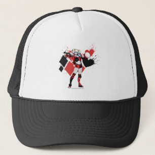 Gorra De Camionero Batman   Harley Quinn Hearts & Diamonds Splatter