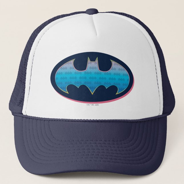 Gorra De Camionero Batman | Símbolo rosa y azul (Anverso)