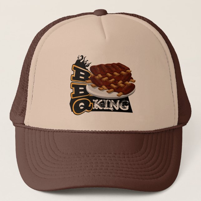 Gorra De Camionero ¡BBQ KING! Icono de costillas (Anverso)