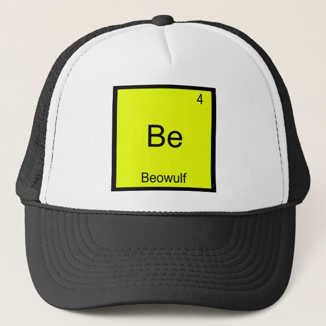 Gorra De Camionero Be - Beowulf Funny Chemistry Element Symbol Tee (Anverso)