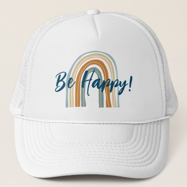 Gorra De Camionero Be Happy Boho Rainbow trucker (Anverso)