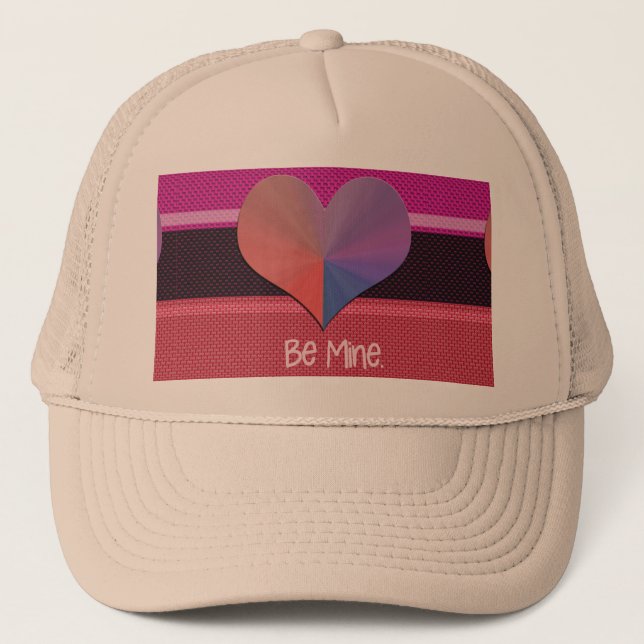 Gorra De Camionero Be Mine Valentine Corazón Reflectivo (Anverso)