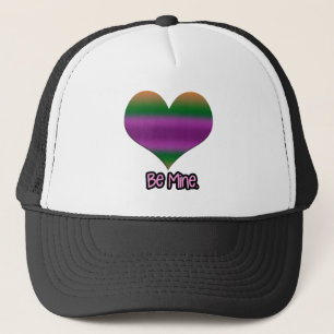 Gorra De Camionero Be Mine Valentine Purple Stripe Heart