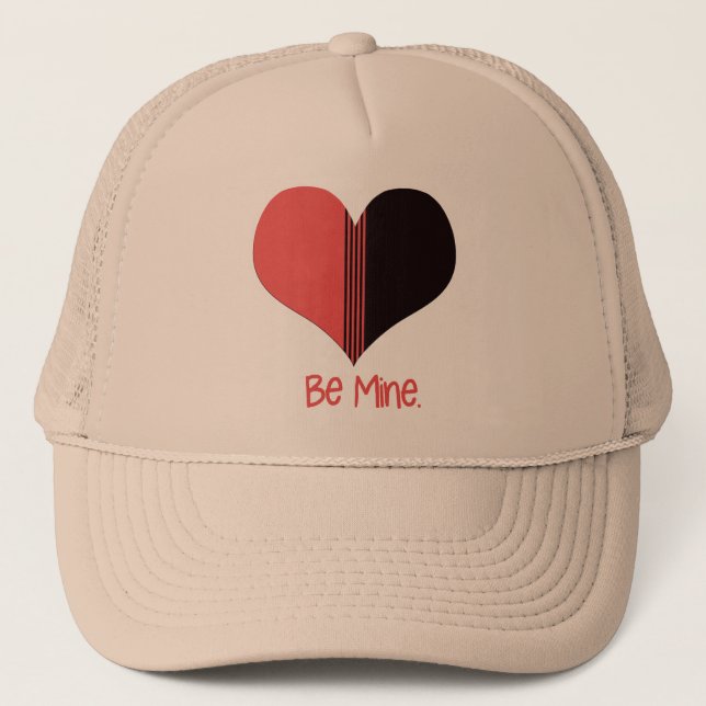 Gorra De Camionero Be Mine Valentine Red Stripe Heart (Anverso)