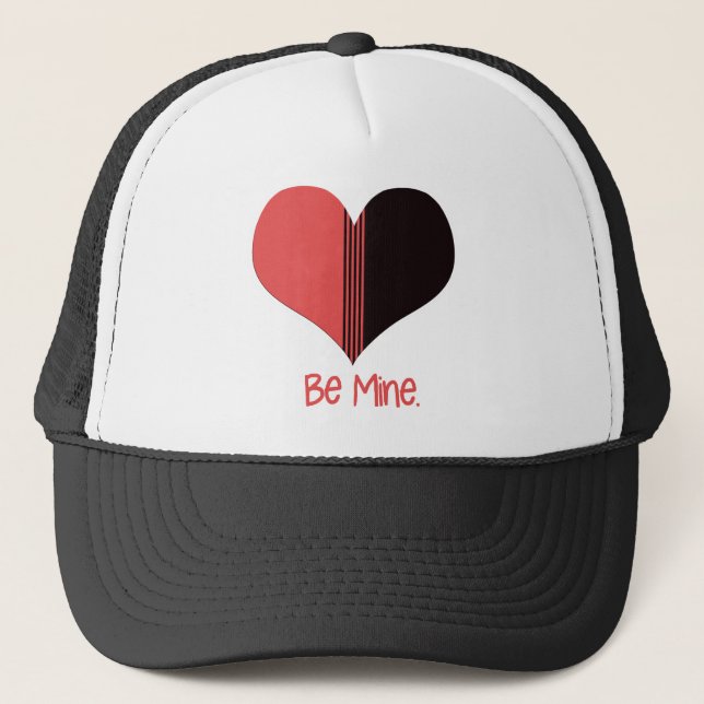 Gorra De Camionero Be Mine Valentine Red Stripe Heart (Anverso)