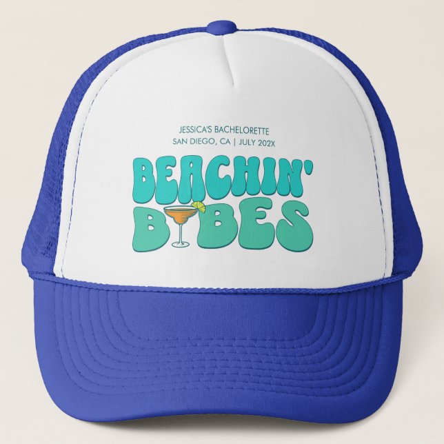 Gorra De Camionero Beach Bachelorette Party Beachin Babes Bridesmaid (Anverso)