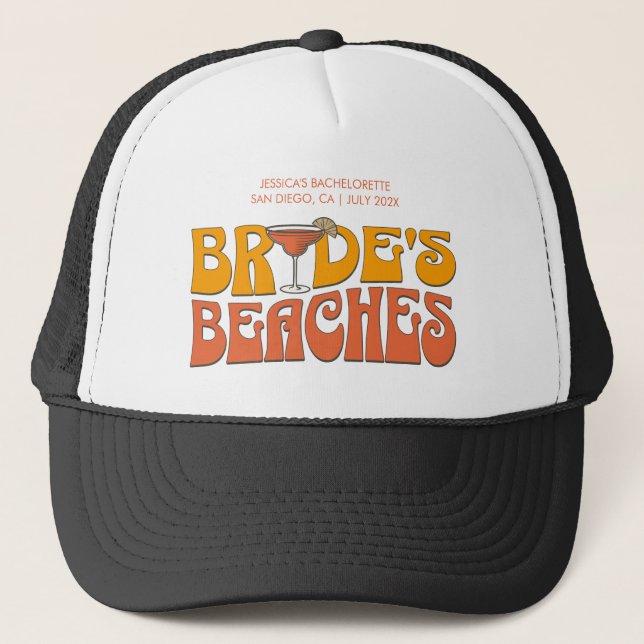 Gorra De Camionero Beach Bachelorette Party Groovy Bride's Beach (Anverso)