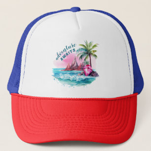 Gorra De Camionero Beach Palm Tree Mountain View Adventure