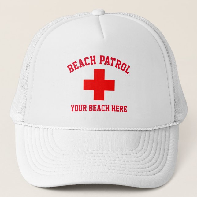Gorra De Camionero Beach Parol Lifeguard Personaliza Trucker Hat (Anverso)