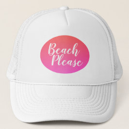 Gorra De Camionero Beach Please Naranja Hot Pink Ombre