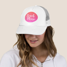 Gorra De Camionero Beach Please Naranja Hot Pink Ombre