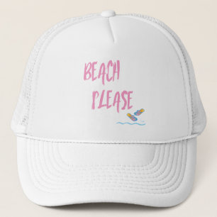 Gorra De Camionero Beach Please Tropical Summer Vacation Guay Pink