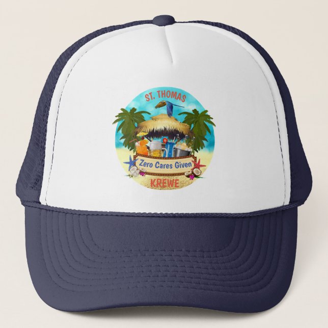Gorra De Camionero Beach Tiki Bar Trucker Hat (Anverso)