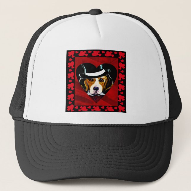 Gorra De Camionero Beagle Hearts (Anverso)