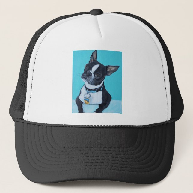 Gorra De Camionero Beans the Boston Terrier Painting (Anverso)