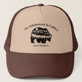 Gorra De Camionero Bear Mountains Wilderness Camping Senderismo Avent