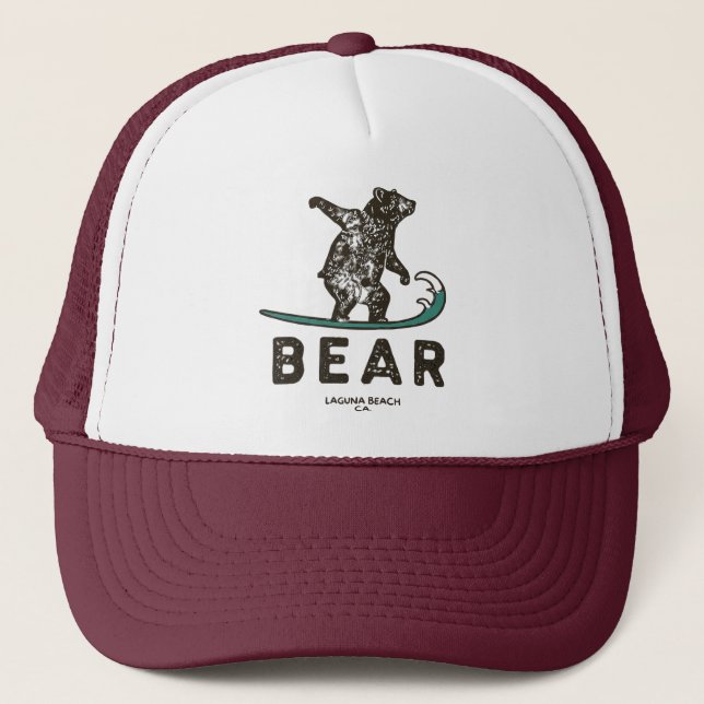 Gorra De Camionero Bear Surfing Laguna Beach, California (Anverso)