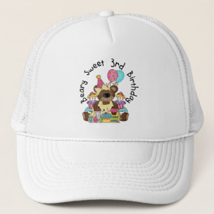 Gorra De Camionero Beary Sweet 3er cumpleaños camisetas y regalos