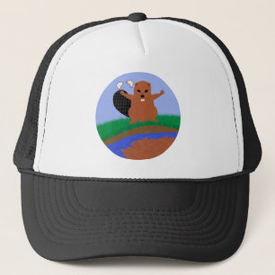 Gorra De Camionero Beaver Building Dam Personalizado Art