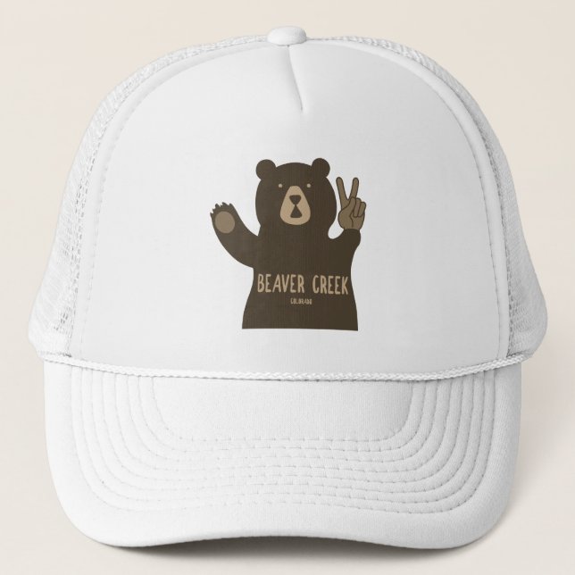Gorra De Camionero Beaver Creek Colorado Peace Bear (Anverso)