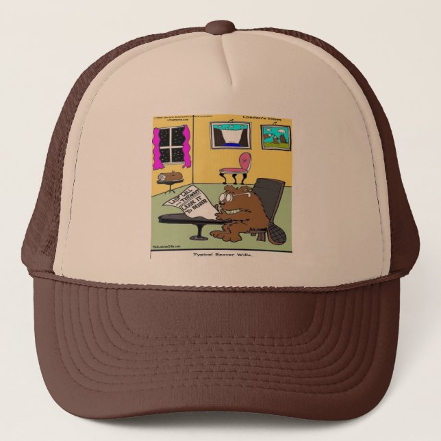 Gorra De Camionero Beaver Living Wills Rick London Funny (Anverso)