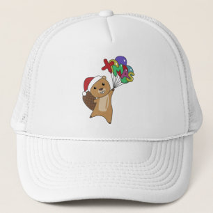 Gorra De Camionero Beaver Merry Christmas Winter Animals Beaver