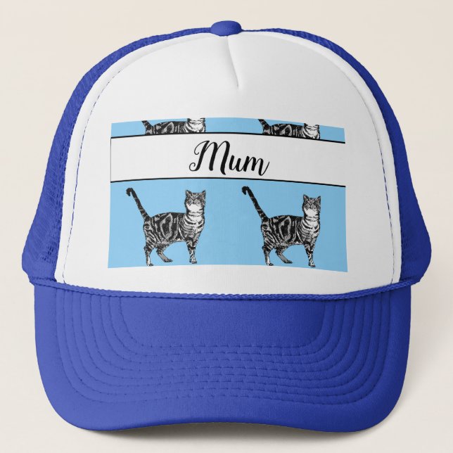 Gorra De Camionero Bebé Blue Tabby gato Gatos Madre caprichosa (Anverso)