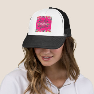 Gorra De Camionero Bebé en blanco Vivid Pink Floral Purple Shade Mono