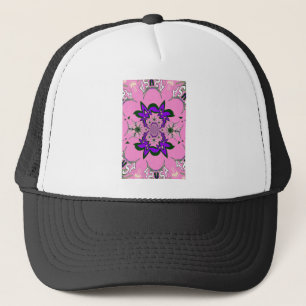 Gorra De Camionero Bebé lindo Floral Rosa Morada Sombra Motif Art