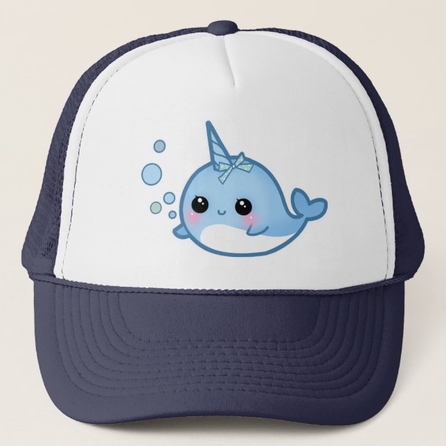 Gorra De Camionero Bebé lindo narwhal (Anverso)