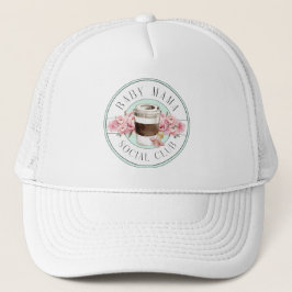 Gorra De Camionero Bebé Mamá Club Social, Aqua y White