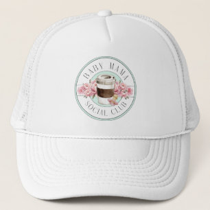 Gorra De Camionero Bebé Mamá Club Social, Aqua y White