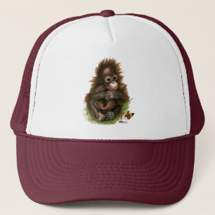 Gorra De Camionero Bebé orangután y mariposa