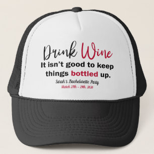 Gorra De Camionero Beber vino divertido diciendo lo personalizado