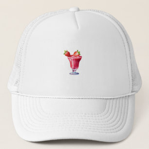 Gorra De Camionero Bebida Cocktail de fresa acuarela
