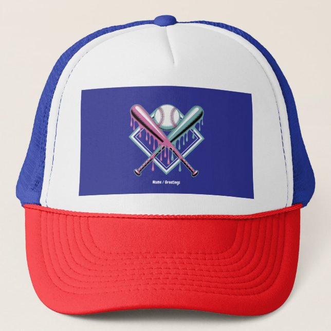 Gorra De Camionero Bebida De Béisbol Para Niños Hielo Cream Bat - Juv (Anverso)