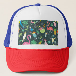 Gorra De Camionero Bebidas De Aves Tropicales: Vibrantes Sin Mar.
