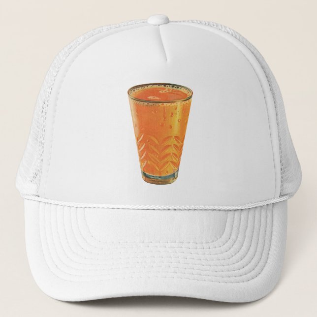 Gorra De Camionero Bebidas de época, desayuno de zumo de Naranja (Anverso)