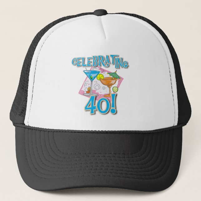 Gorra De Camionero Bebidas tropicales que celebran 40 (Anverso)