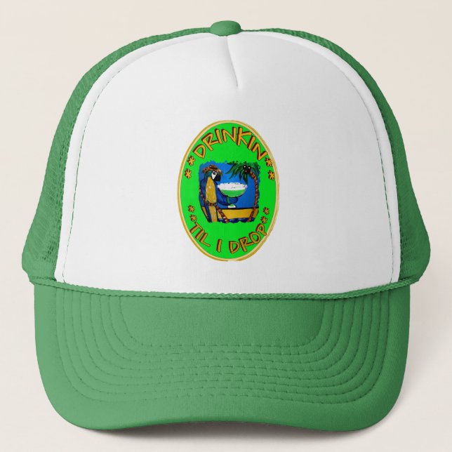 GORRA DE CAMIONERO BEBIENDO HASTA QUE ME CAIGA (Anverso)