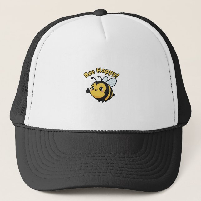 Gorra De Camionero Bee Happy! (Anverso)