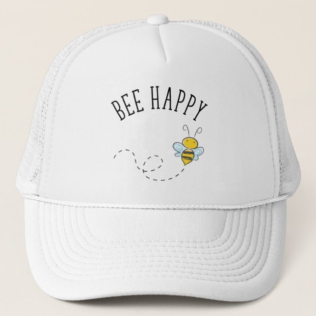 Gorra De Camionero Bee Happy (Anverso)