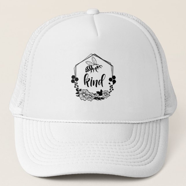 Gorra De Camionero Bee Kind - Inspirador Salven Las Abejas (Anverso)