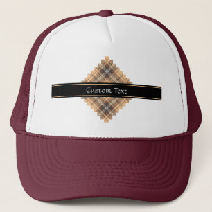 Gorra De Camionero Beige y tartán marrón
