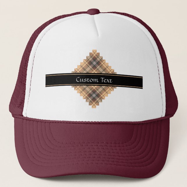 Gorra De Camionero Beige y tartán marrón (Anverso)