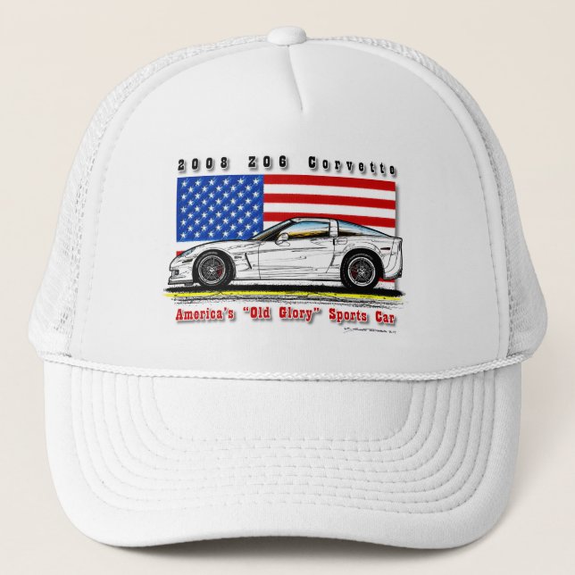 Gorra De Camionero Béisbol del Corvette 2008 Z06/casquillo del (Anverso)